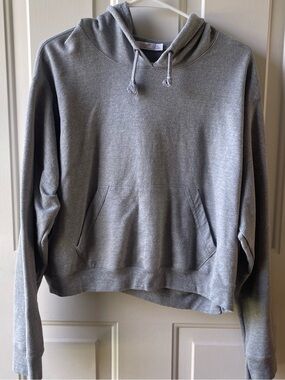 Hanes Gray Hooded Sweatshirt with Drawstrings